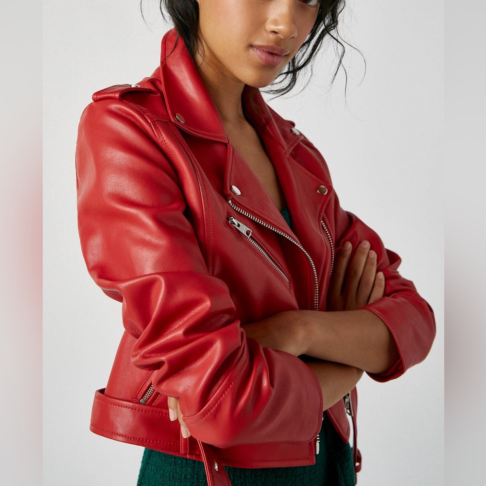 red leather jacket